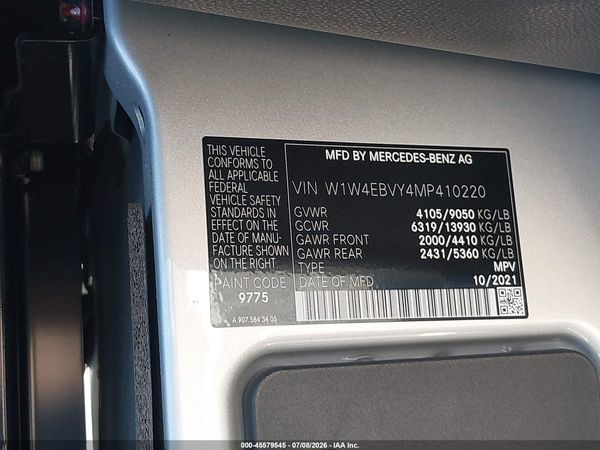 2021 MERCEDES-BENZ SPRINTER 2500 STANDARD ROOF V6