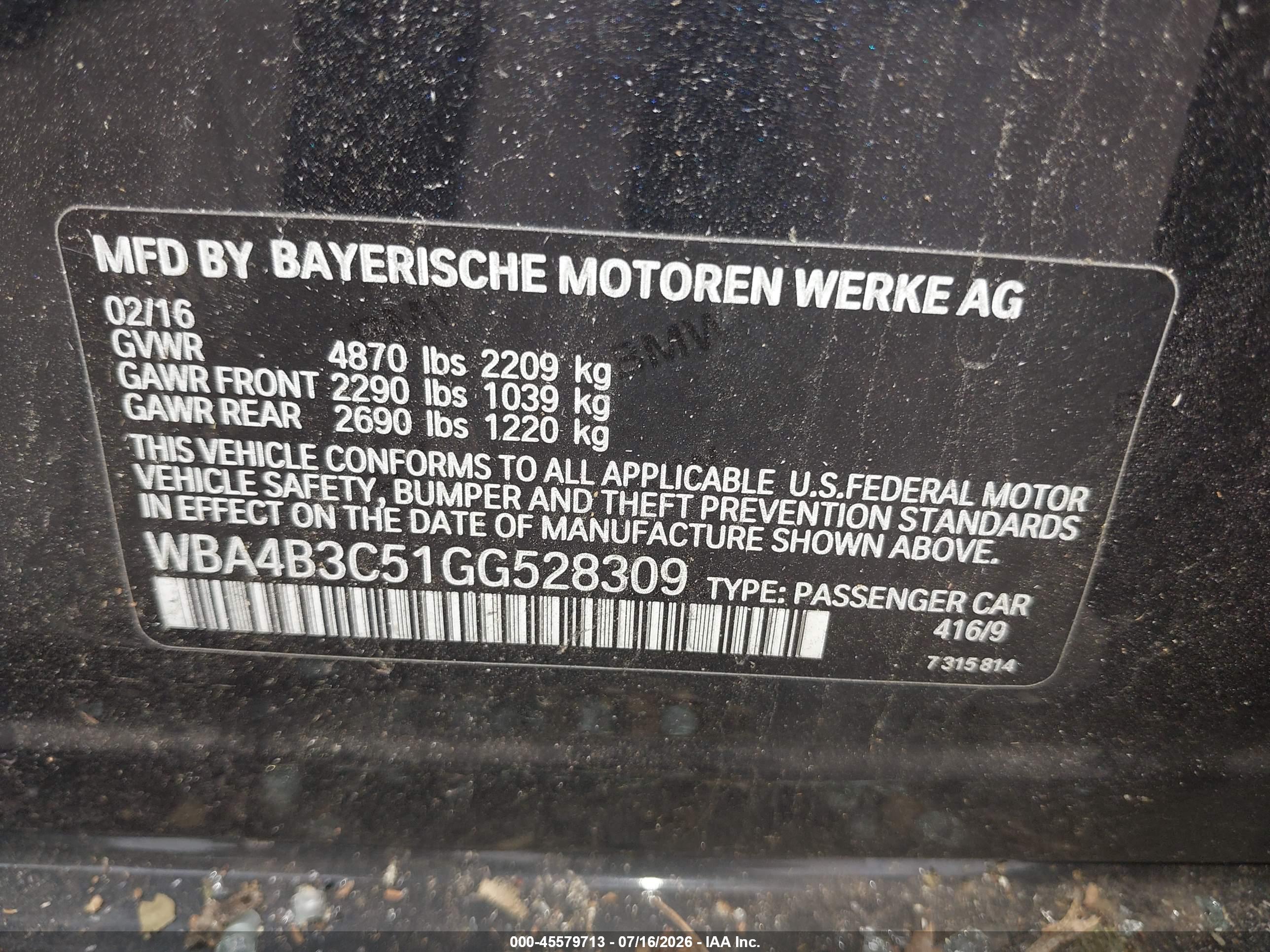 2016 BMW 435I GRAN COUPE XDRIVE