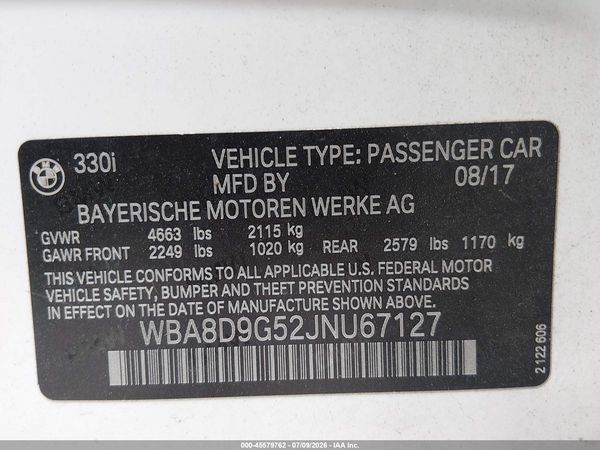 2018 BMW 330I XDRIVE