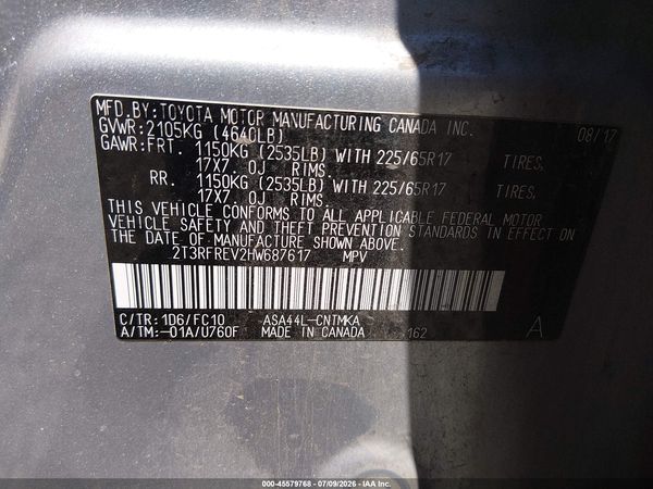 2017 TOYOTA RAV4 XLE