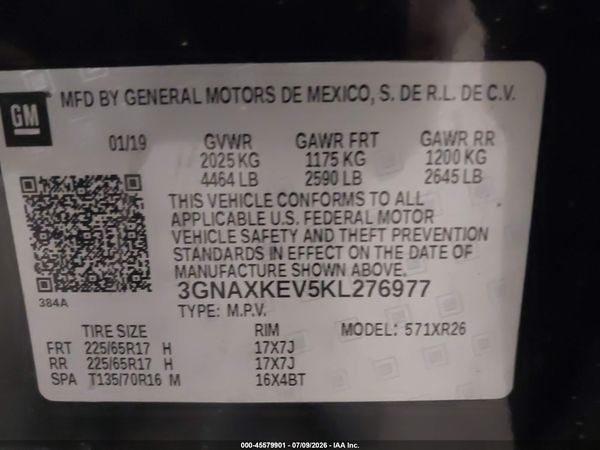 2019 CHEVROLET EQUINOX LT — I9