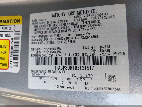 2024 FORD MUSTANG ECOBOOST PREMIUM