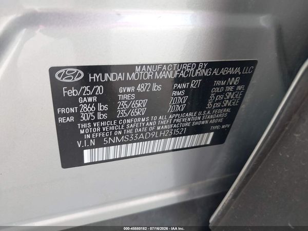 2020 HYUNDAI SANTA FE SEL