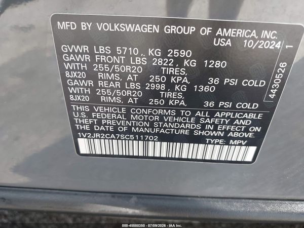 2025 VOLKSWAGEN ATLAS 2.0T SE W/TECHNOLOGY — I9