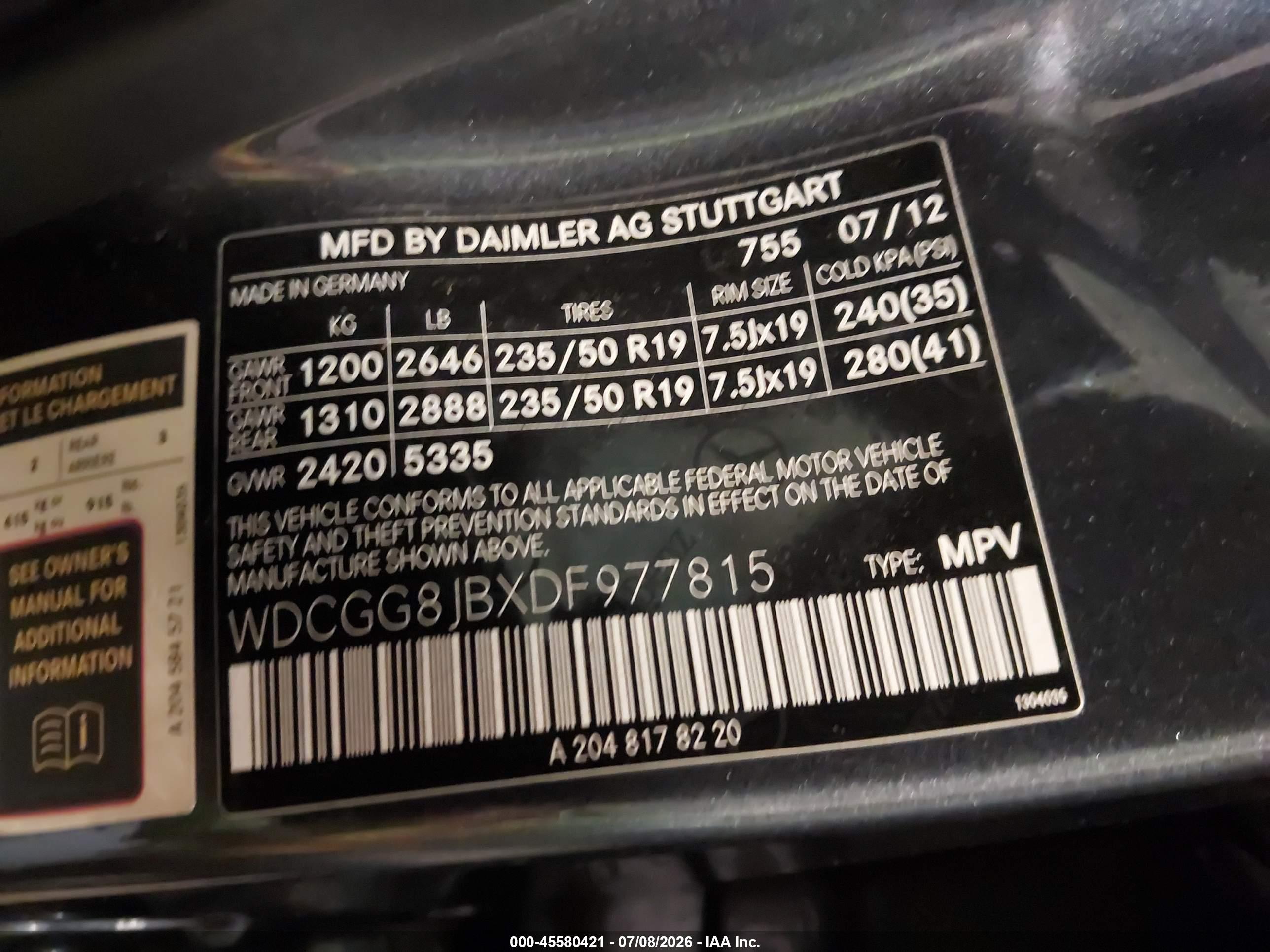 2013 MERCEDES-BENZ GLK 350 4MATIC