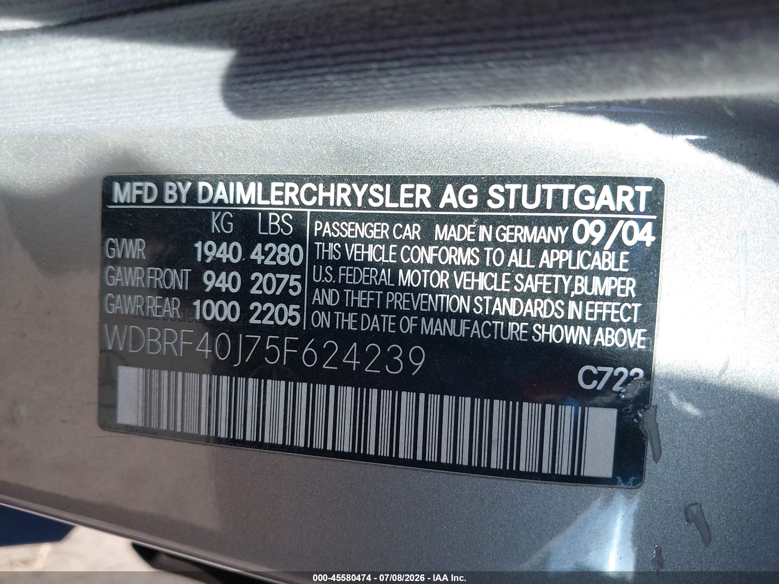 2005 MERCEDES-BENZ C 230 C230