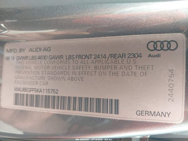 2019 AUDI A3 45 PREMIUM