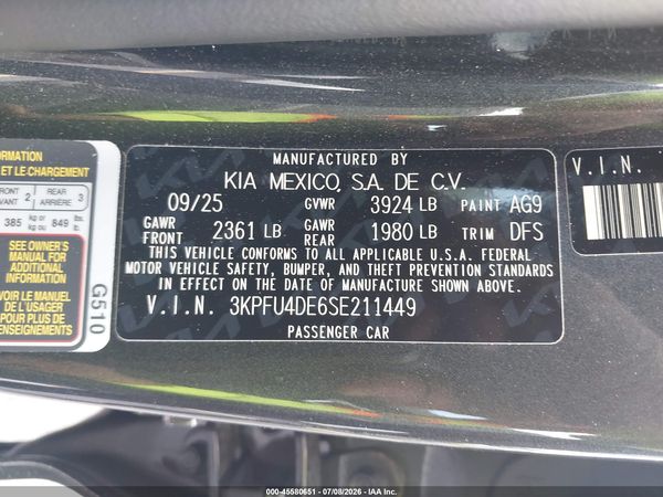 2025 KIA K4 EX