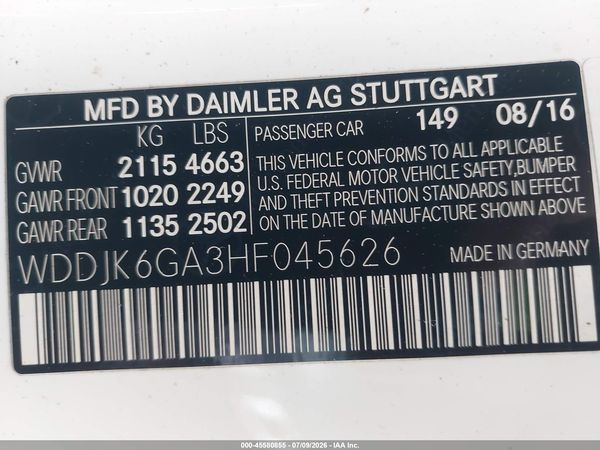 2017 MERCEDES-BENZ SL 450 SL450