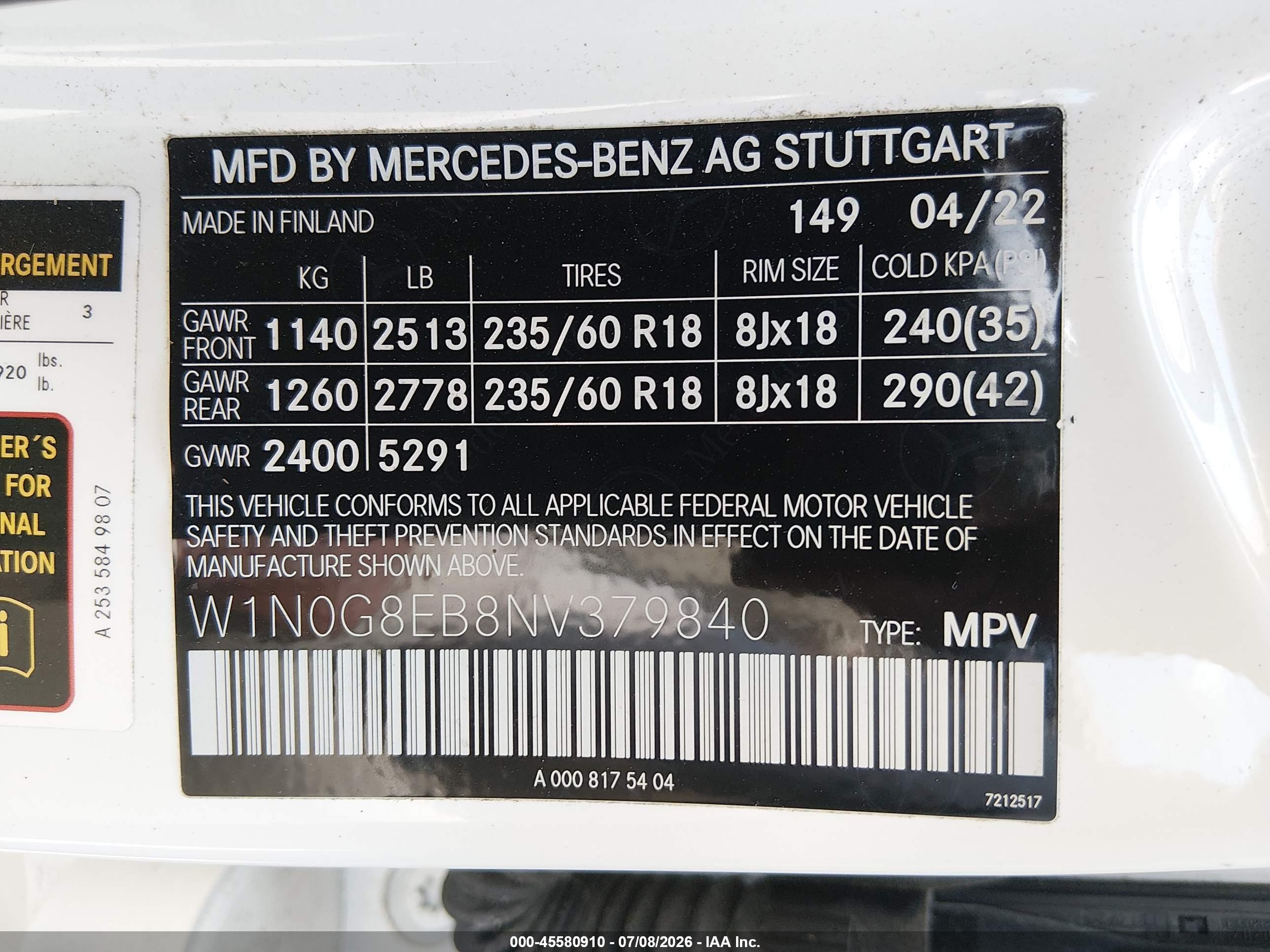 2022 MERCEDES-BENZ GLC 300 4MATIC SUV