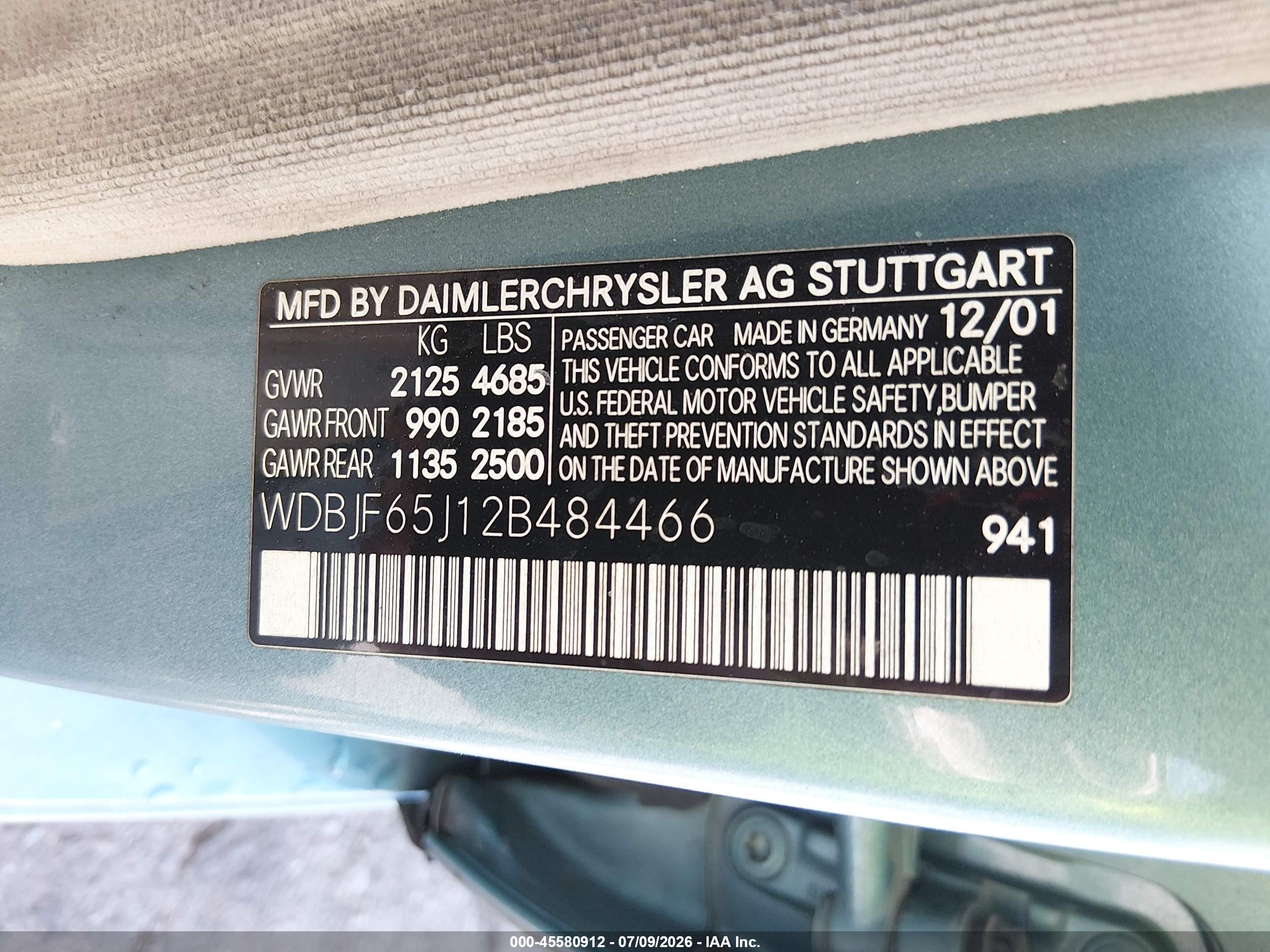 2002 MERCEDES-BENZ E 320 E320