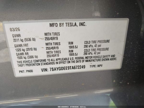 2026 TESLA MODEL Y