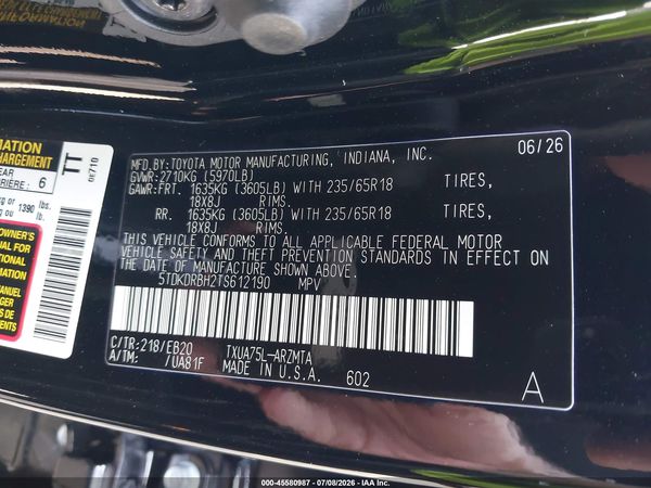 2026 TOYOTA HIGHLANDER XLE