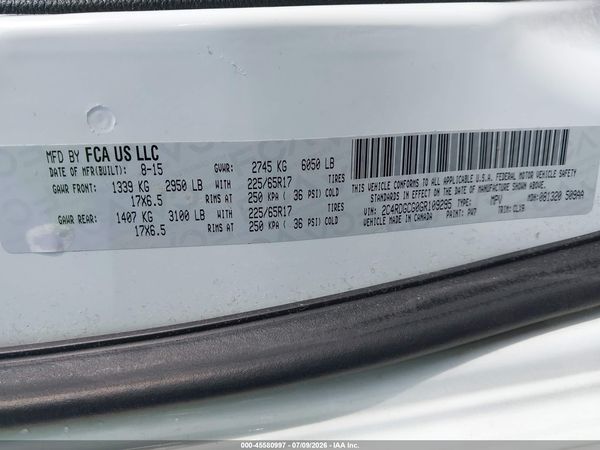 2016 DODGE GRAND CARAVAN SXT