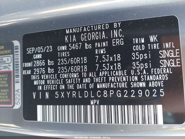 2023 KIA SORENTO X-LINE S