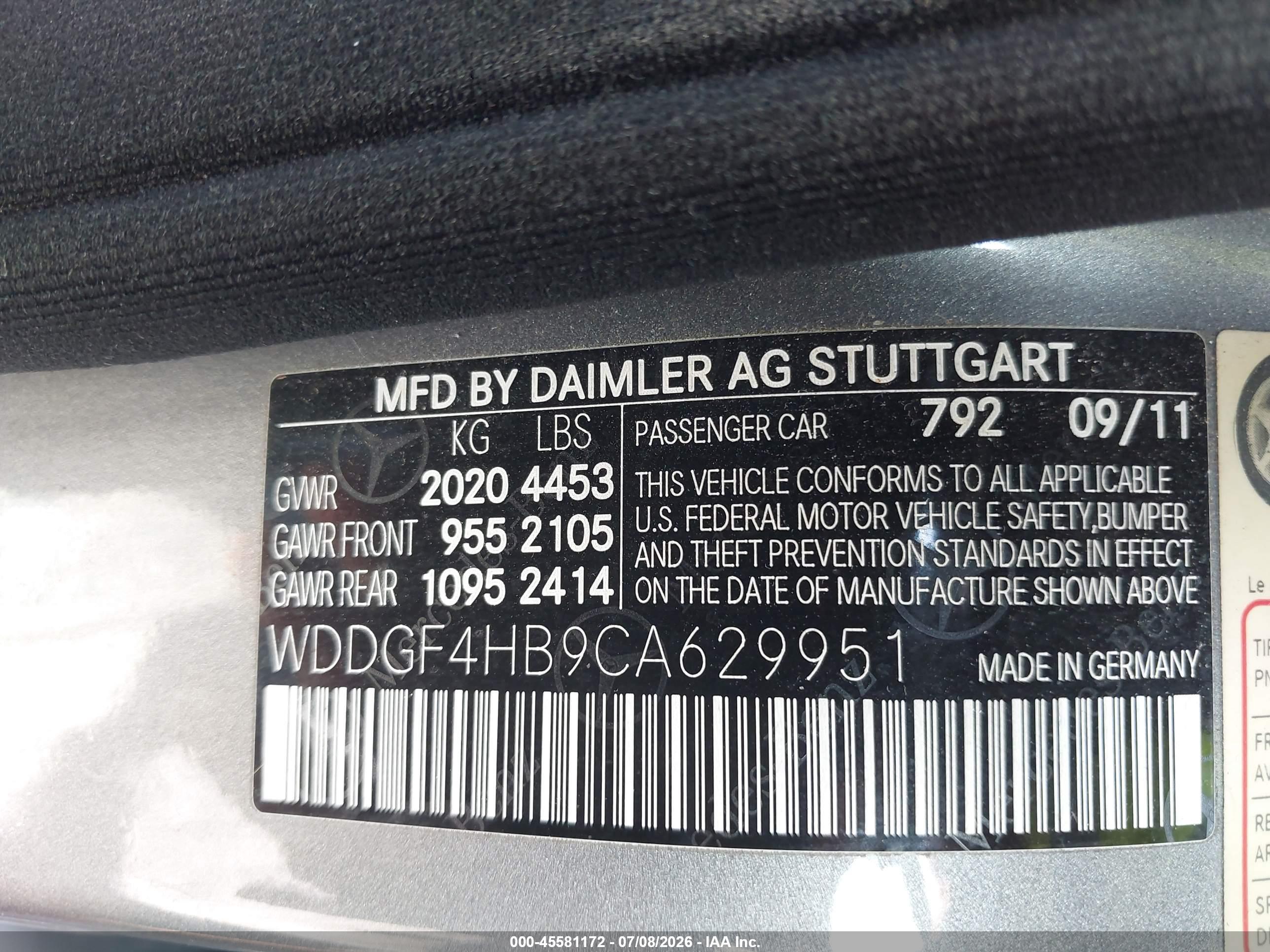 2012 MERCEDES-BENZ C 250 LUXURY/SPORT