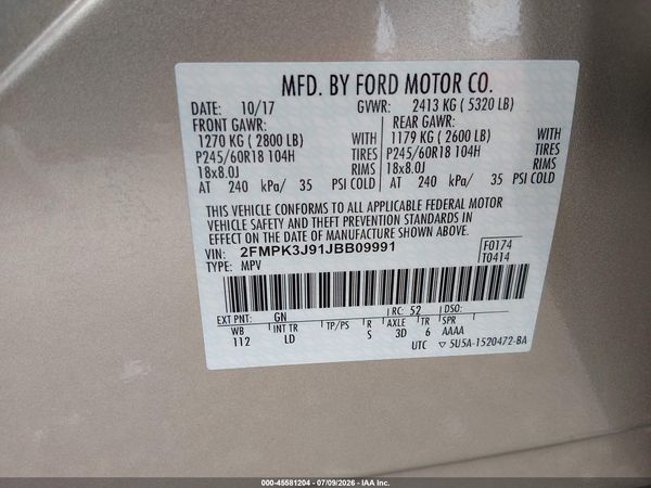 2018 FORD EDGE SEL