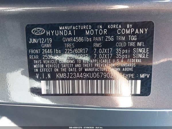 2019 HYUNDAI TUCSON SE