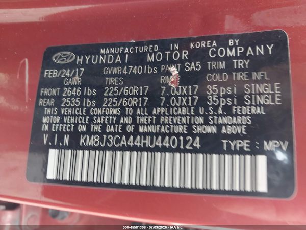 2017 HYUNDAI TUCSON SE