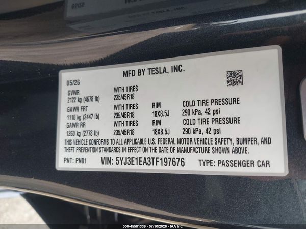 2026 TESLA MODEL 3