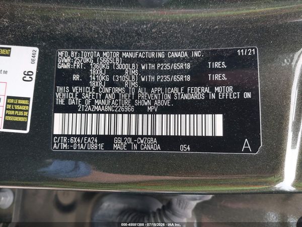 2022 LEXUS RX 350 350 Base