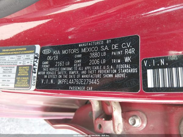 2018 KIA FORTE S