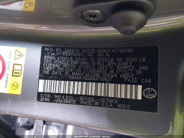 2016 LEXUS ES 350