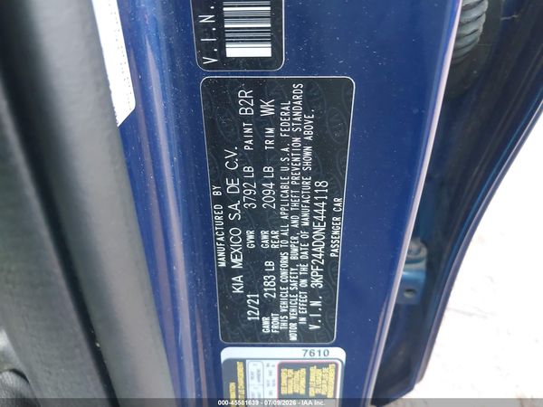 2022 KIA FORTE LXS