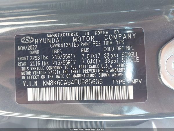 2023 HYUNDAI KONA SEL