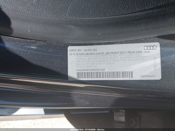 2017 AUDI S7 4.0T PREMIUM PLUS