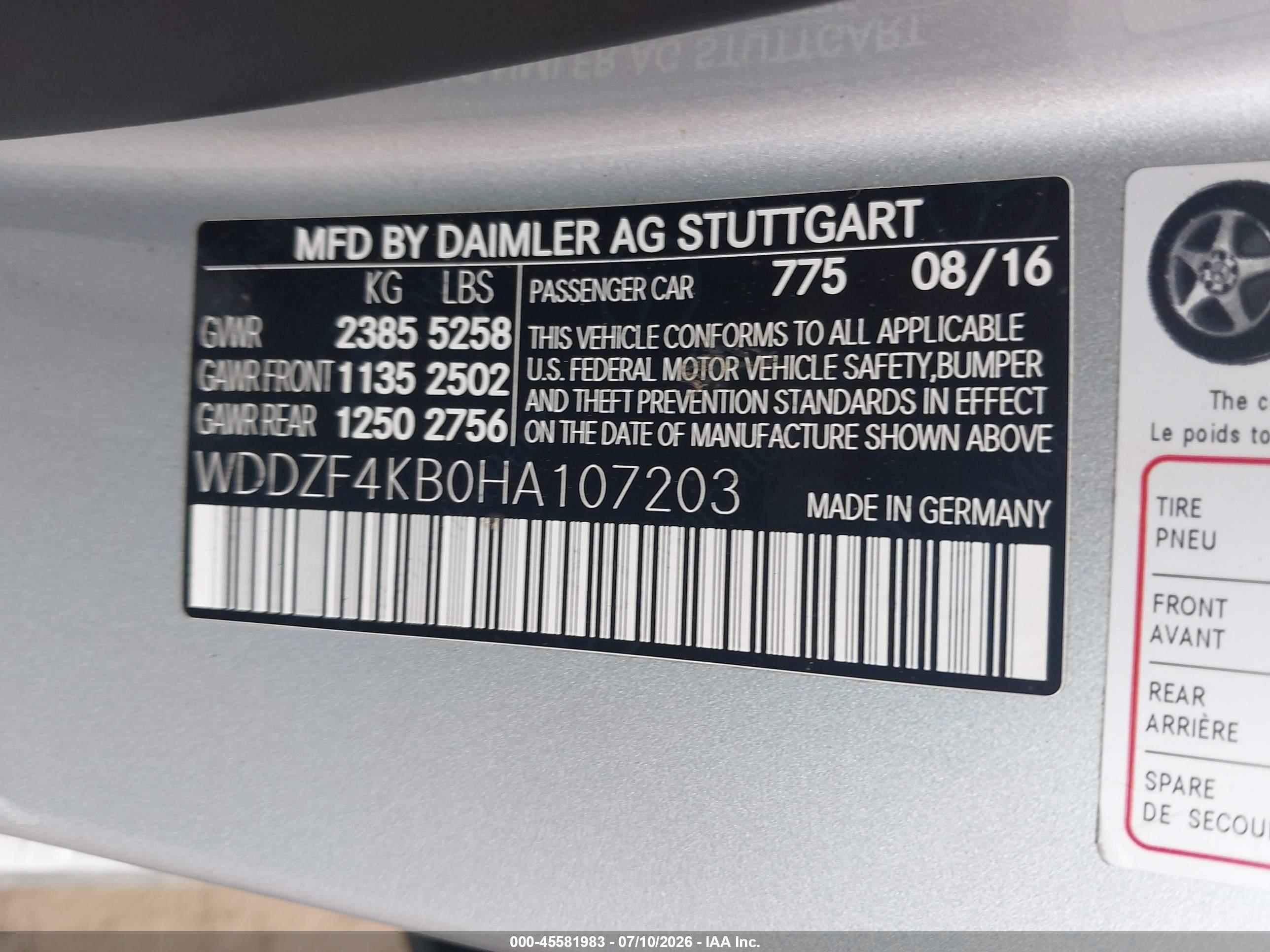 2017 MERCEDES-BENZ E 300 4MATIC