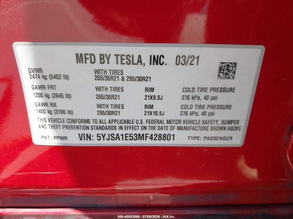 2021 TESLA MODEL S