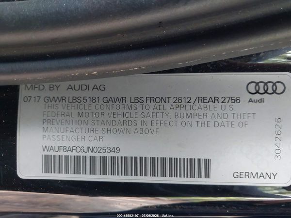 2018 AUDI A6 2.0T PREMIUM/2.0T SPORT