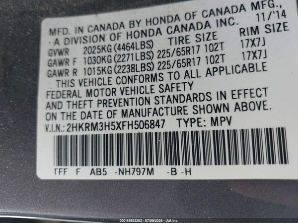 2015 HONDA CR-V EX