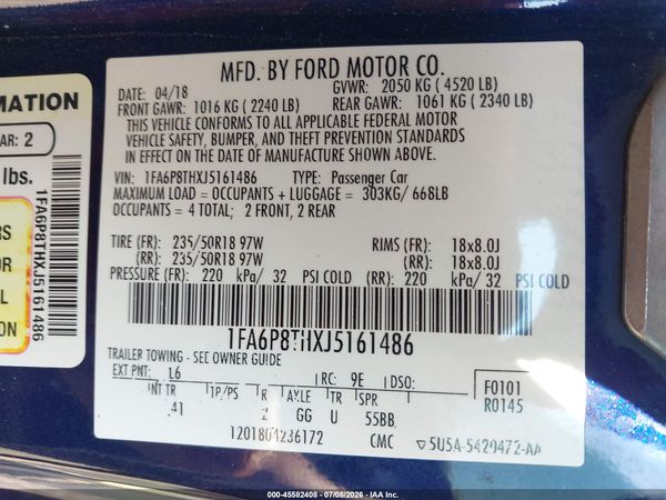 2018 FORD MUSTANG ECOBOOST