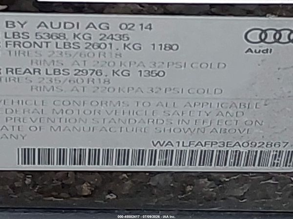 2014 AUDI Q5 2.0T PREMIUM