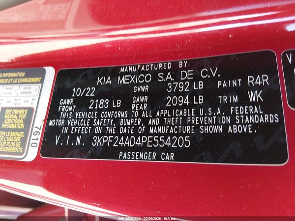 2023 KIA FORTE LXS