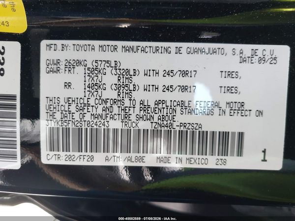 2025 TOYOTA TACOMA SR5