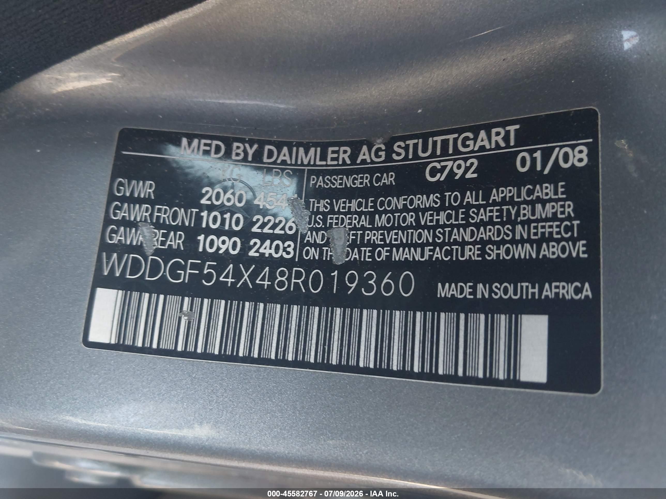 2008 MERCEDES-BENZ C 300 C300