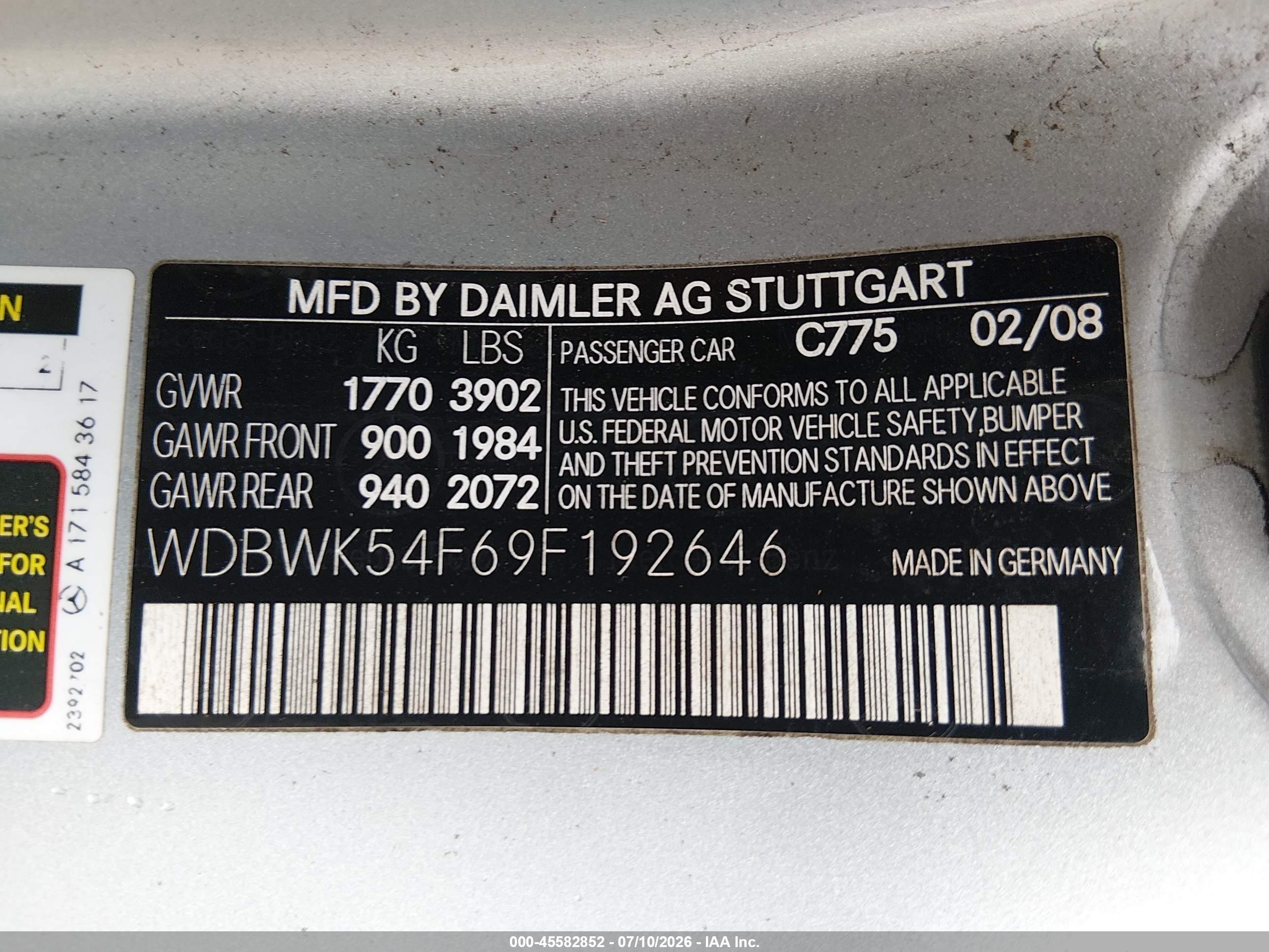 2009 MERCEDES-BENZ SLK 300 SLK300