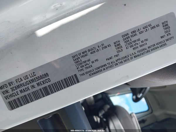 2021 RAM PROMASTER 3500