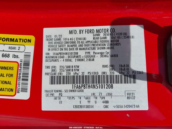 2022 FORD MUSTANG