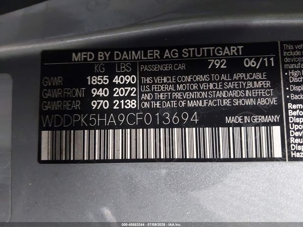 2012 MERCEDES-BENZ SLK 350 SLK350