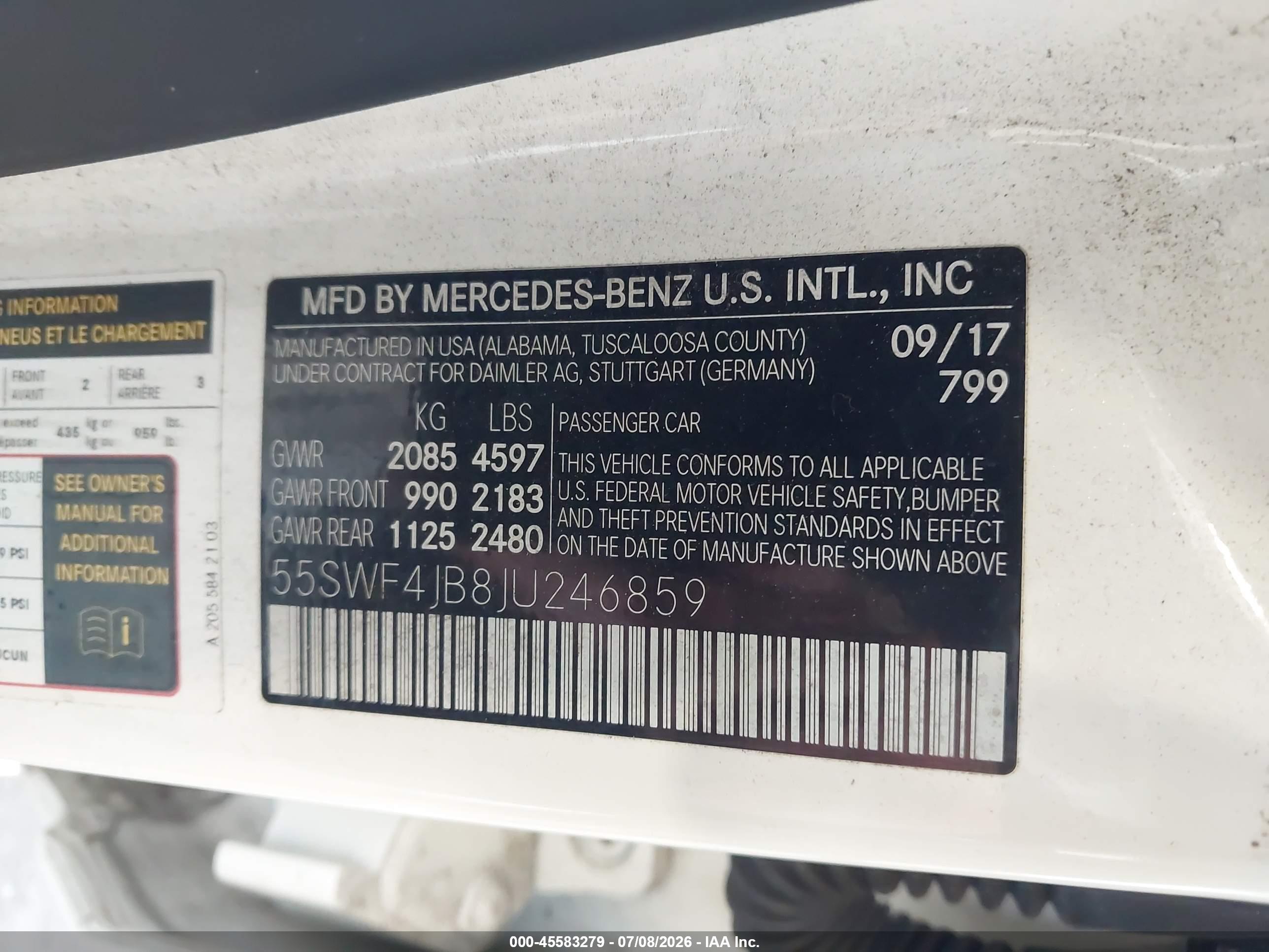 2018 MERCEDES-BENZ C 300 C300