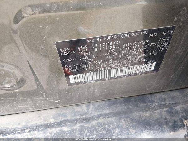 2019 SUBARU OUTBACK 2.5I LIMITED