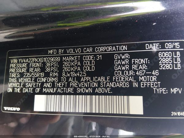 2016 VOLVO XC90 T6 MOMENTUM
