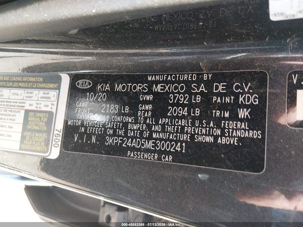 2021 KIA FORTE FE