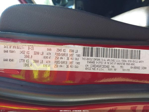 2015 DODGE DURANGO SXT