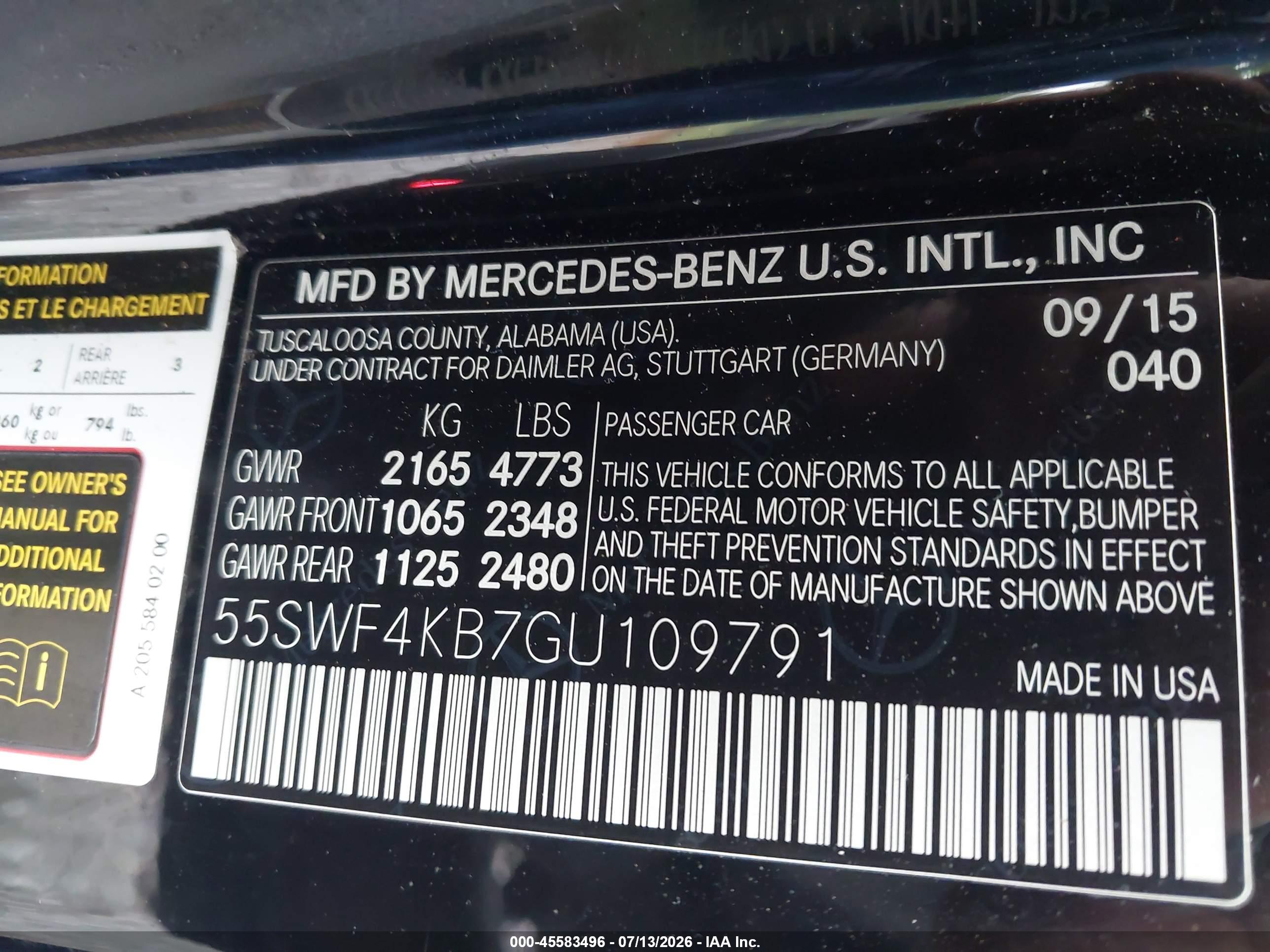 2016 MERCEDES-BENZ C 300 4MATIC