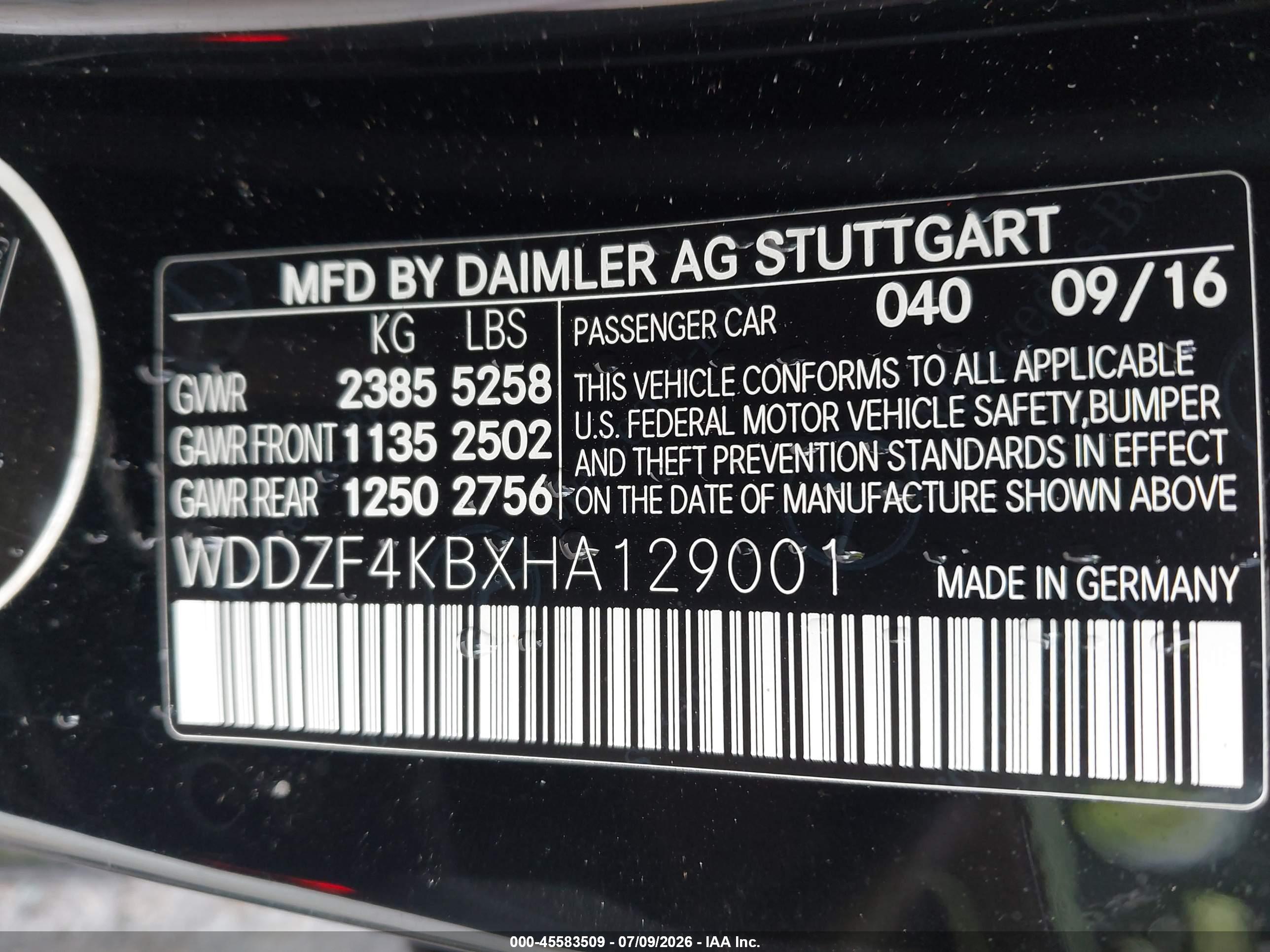 2017 MERCEDES-BENZ E 300 E300-4M